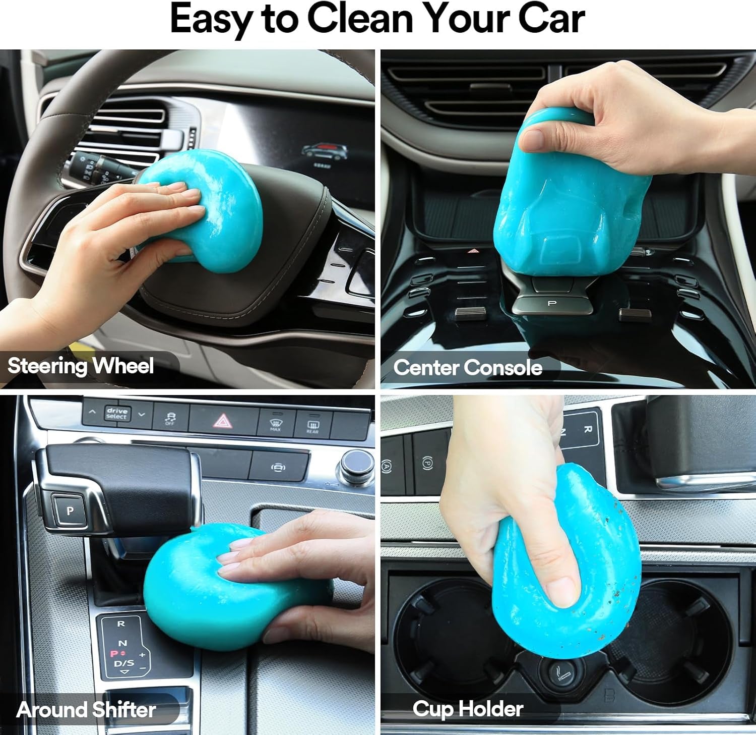 Car Cleaning Gel Car Cleaning Putty Car Putty Auto Detailing Tools Car Slime Cleaner Dust Cleaning Gel for Car Interior Cleaner Car Cleaning Supplies Cleaning Kit Car Accessories Blue 2Pack