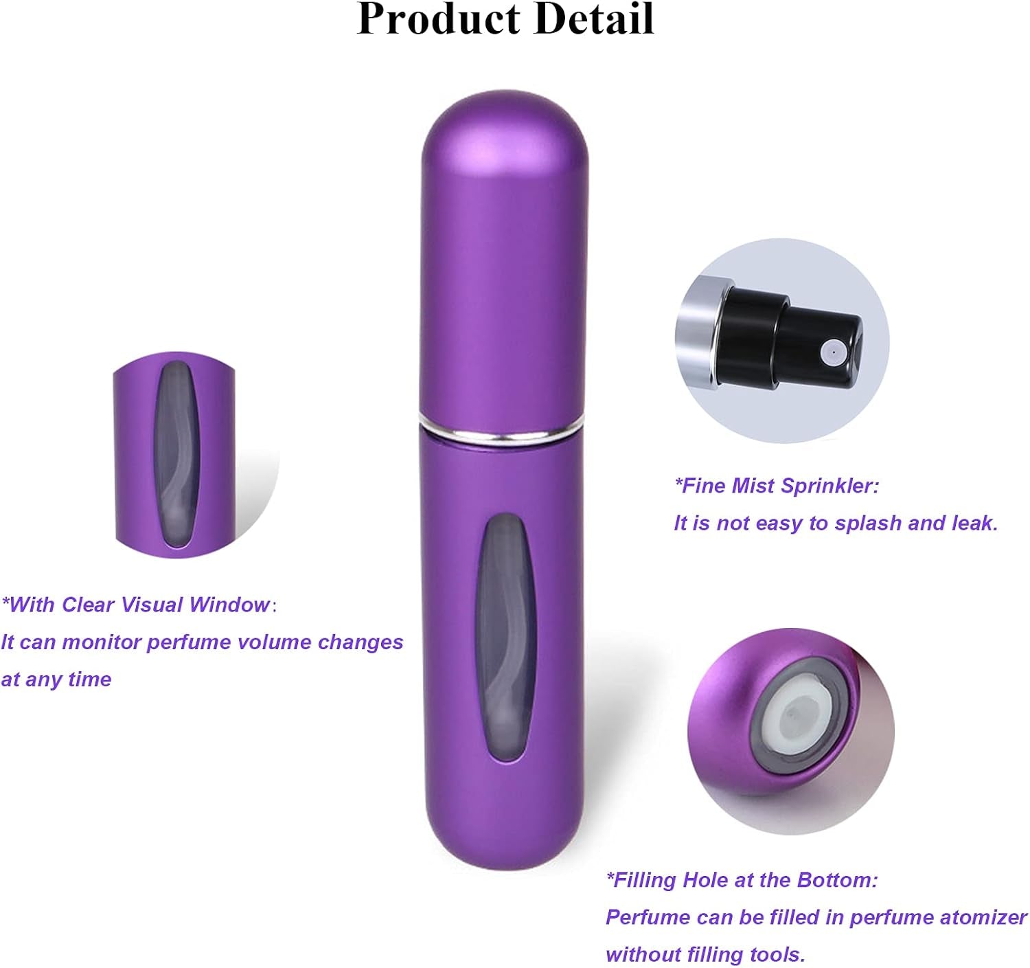 Portable 5Ml Atomizer Bottle, Mini Refillable Perfume Spray, Scent Pump Case, Perfume Atomizer Refillable Travel Pack of 4Pcs