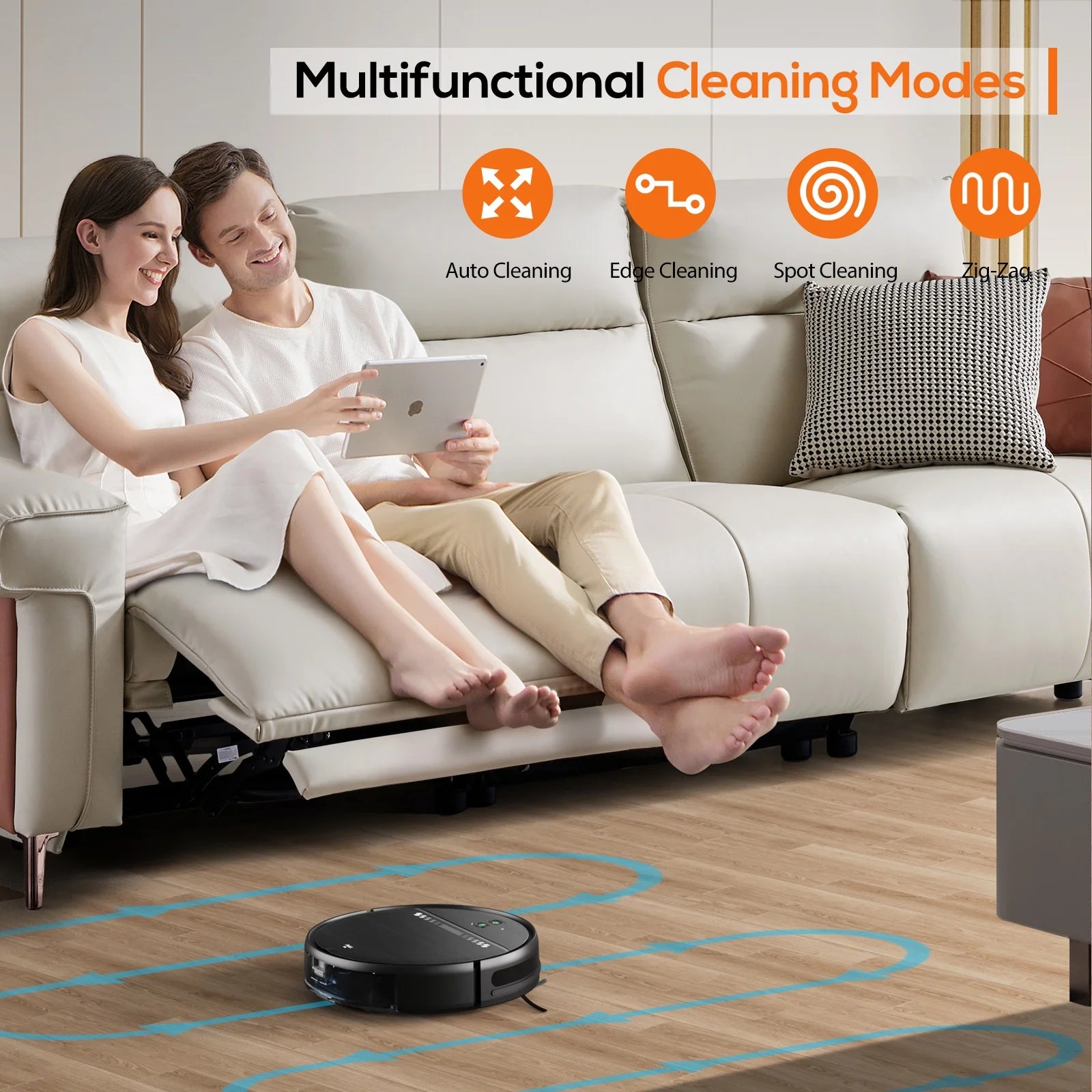 Robot Vacuum Cleaner and Mop Combo with App Wifi and Remote Control Robotic Vacuums, Black