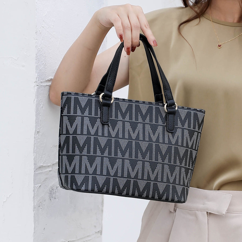 Marimar Women'S Tote Bag with Pouch and Wristlet, Signature 4 Piece Set by Mia K - White