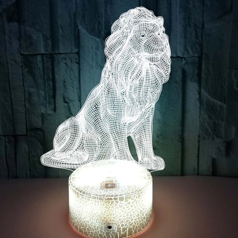 Vibrant 3D Lion Night Light Interactive Design