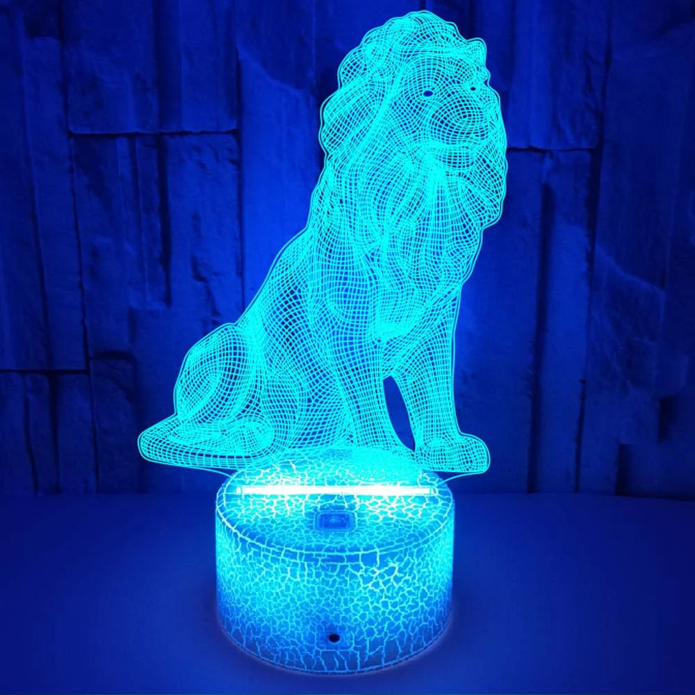 Vibrant 3D Lion Night Light Interactive Design