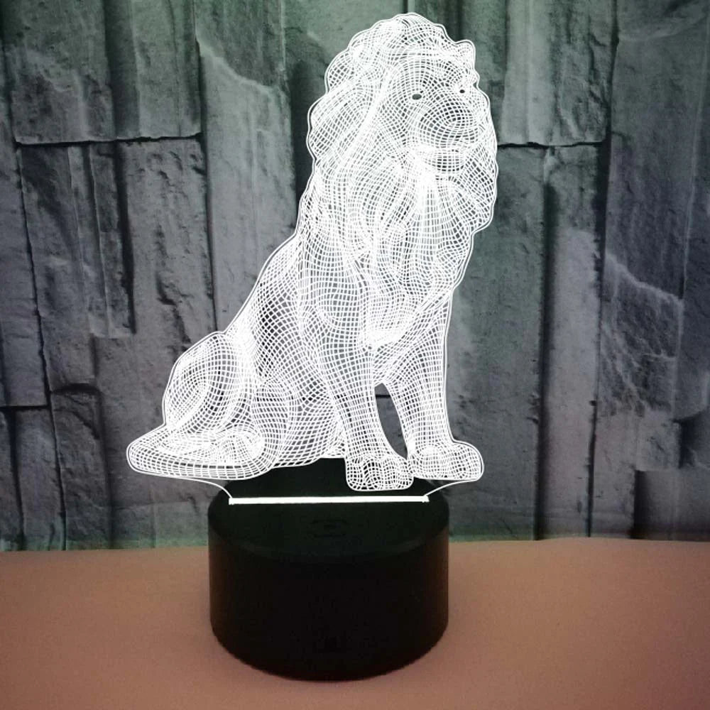 Vibrant 3D Lion Night Light Interactive Design